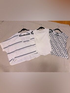 FREE PEOPLE Lot of 3 Tops Jaydon Striped Tee Kate Tank Inspire Tank NWOT Size S